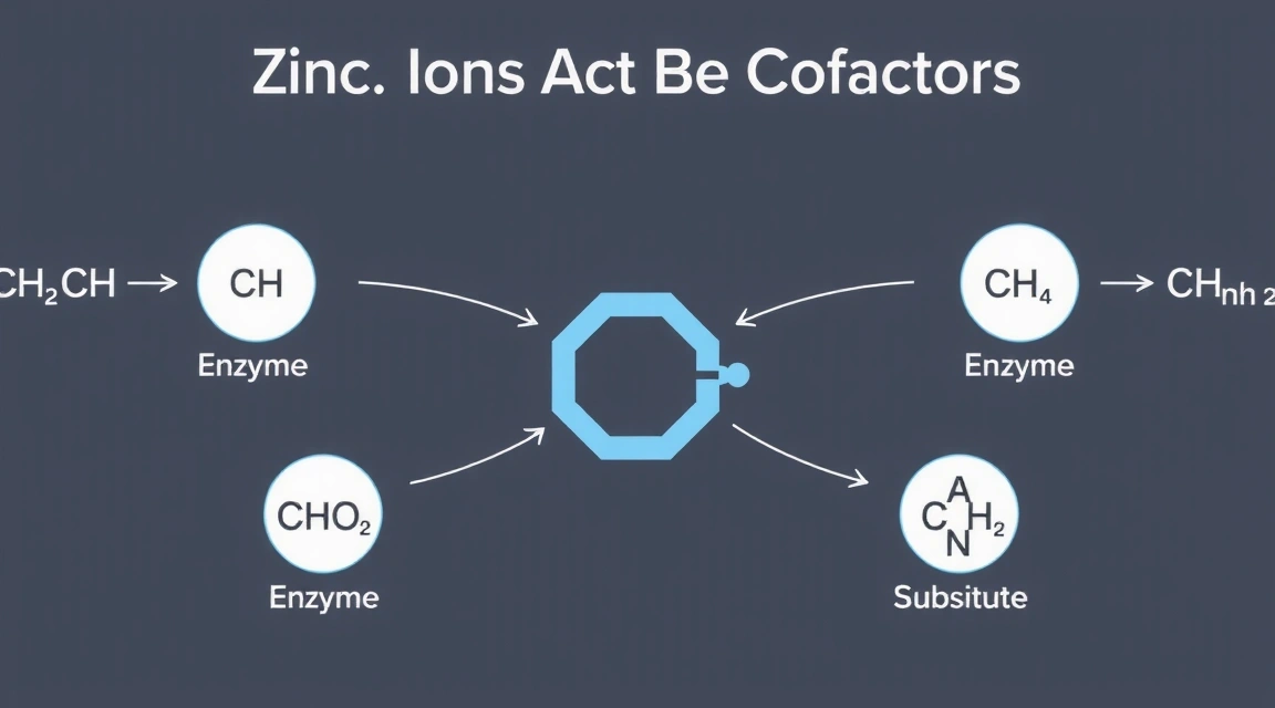 Diagrama de cómo el zinc participa en las funciones enzimáticas